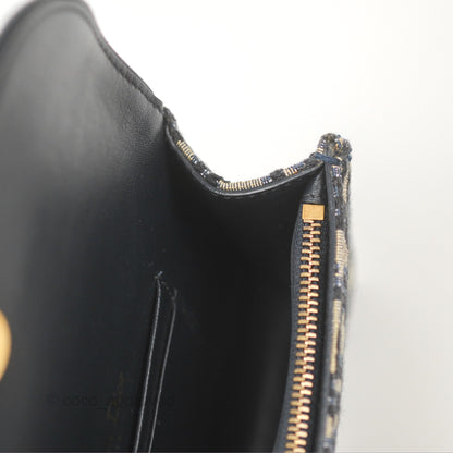 Christian Dior Blue Dior Oblique Jacquard Saddle Belt Pouch