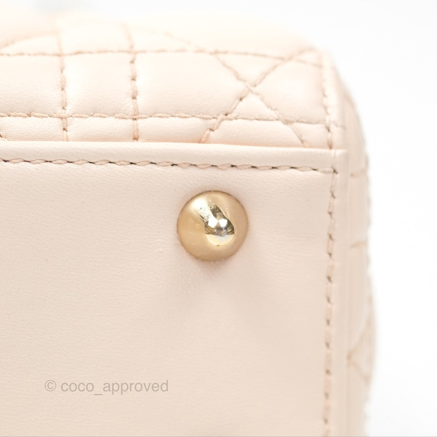 Christian Dior My ABCDior Lady Dior Baby Pink Cannage Lambskin Gold Hardware