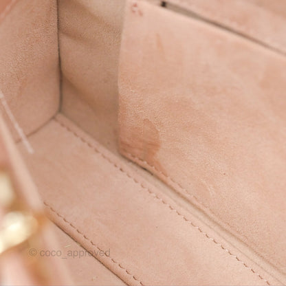 Christian Dior Medium Lady D-Joy Nude Pink Lambskin Heart Quilted