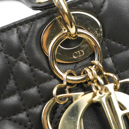 Christian Dior Lambskin My ABCDior Lady Dior Dark Grey Gold Hardware