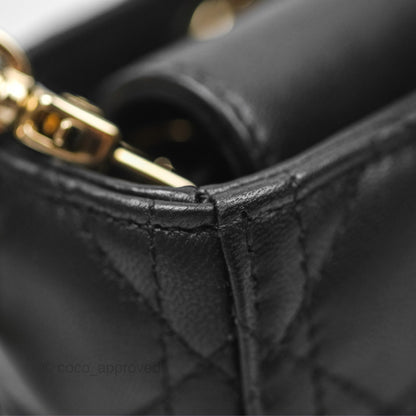 Dior Small Lady D-Joy Bag Black Lambskin Cannage Gold Hardware