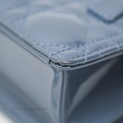 Christian Dior Nano Lady Dior Pouch Cloud Blue Cannage Patent