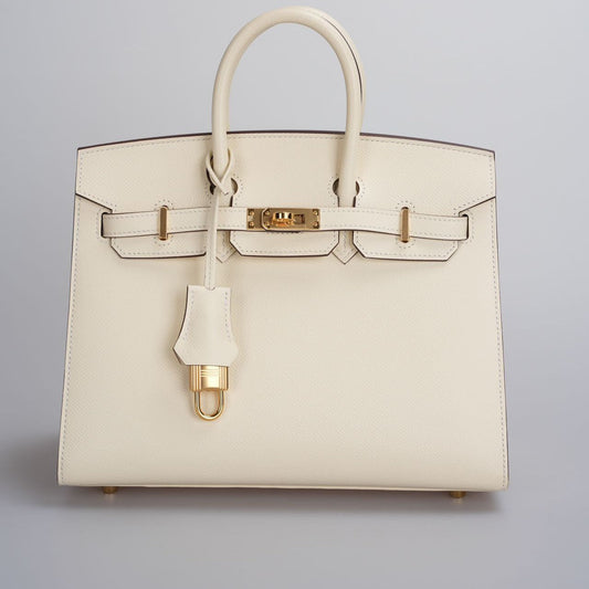 Hermes Birkin 25cm Sellier Bag in Nata Epsom Leather With Gold Hardware From 2021