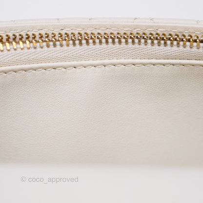 Dior Caro Pouch With Chain Latte Supple Cannage Calfskin