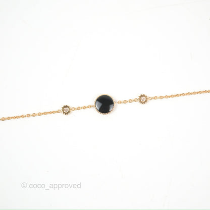 Dior Mini Rose Des Vents Bracelet 3 Diamonds Black Rose Gold