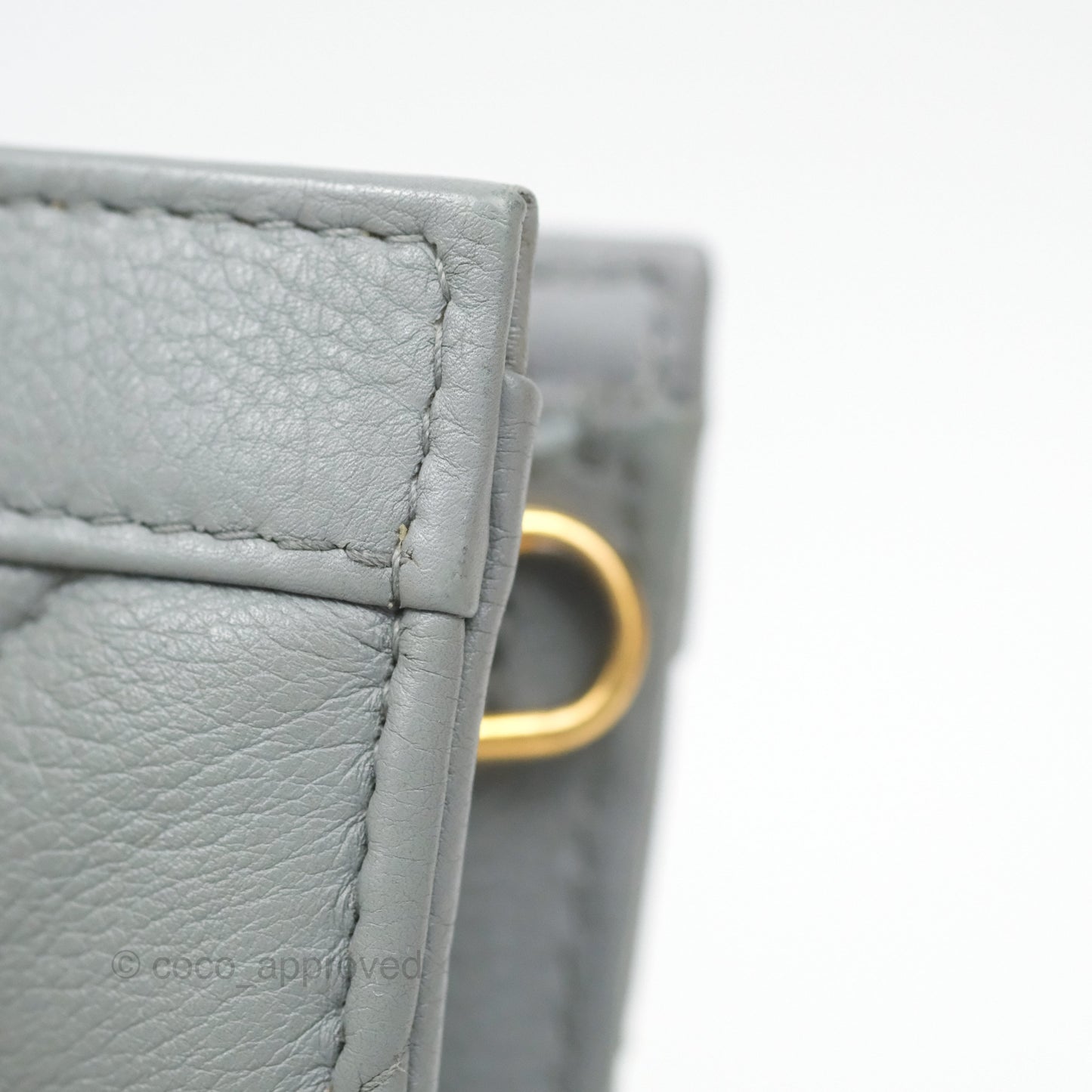 Christian Dior Dior Caro Every Dior Pouch Stone Gray Cannage Calfskin
