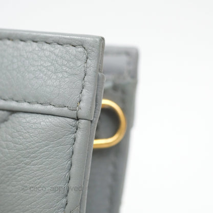 Christian Dior Dior Caro Every Dior Pouch Stone Gray Cannage Calfskin