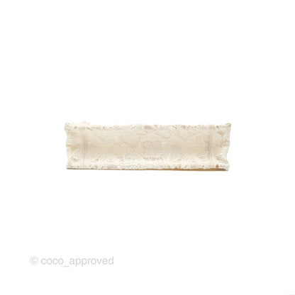 Dior Mini Book Tote Natural Macramé-Effect Embroidery