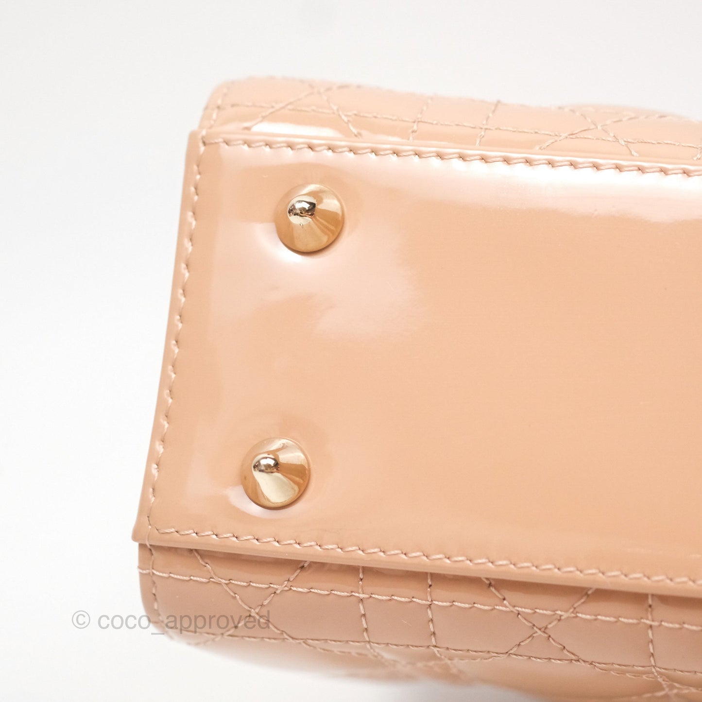 Christian Dior Small Lady Dior My ABCDior Beige Patent Gold Hardware