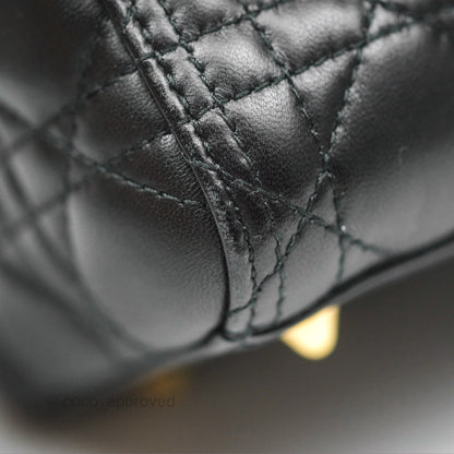 Christian Dior Medium Lady Dior Black Lambskin Gold Hardware