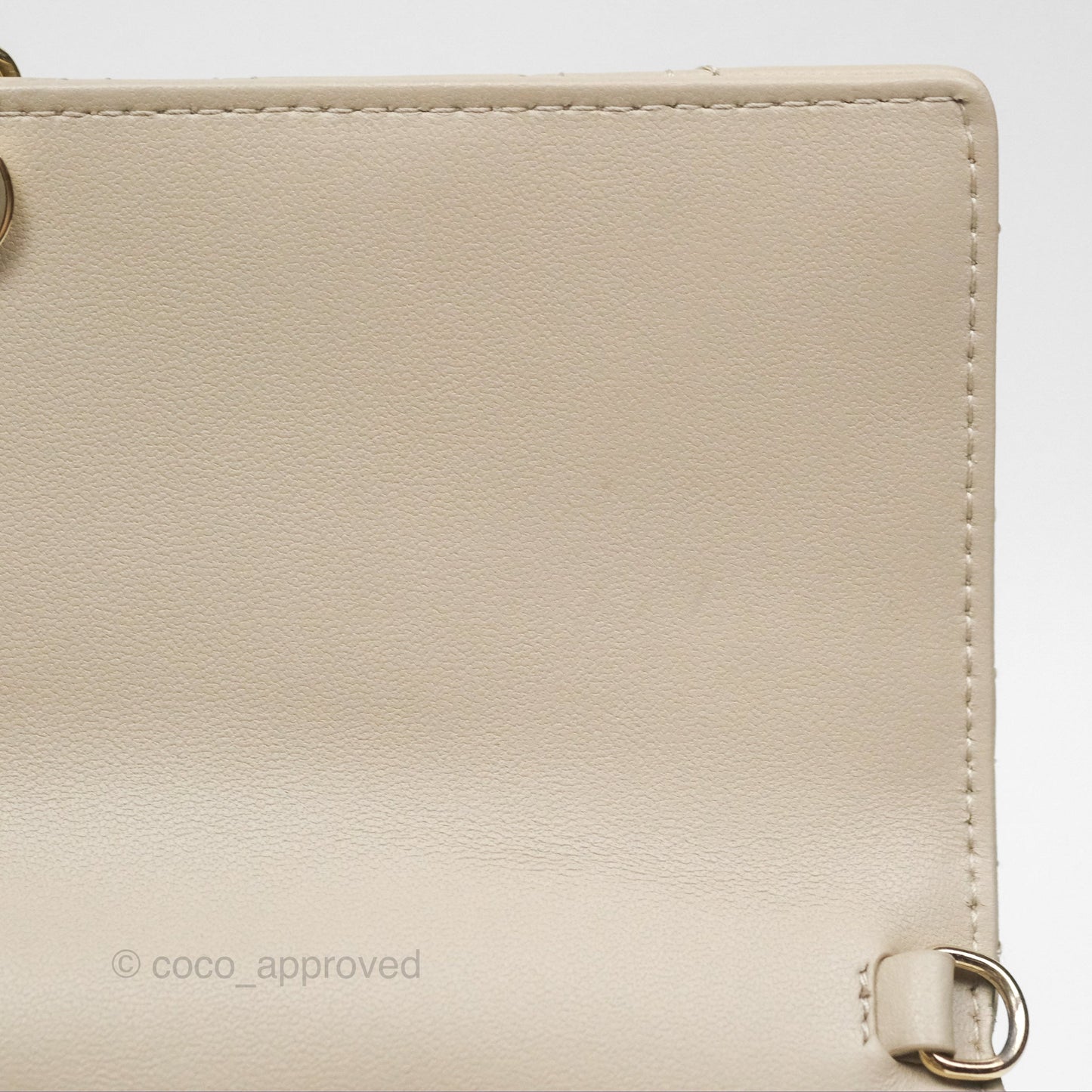 Christian Dior My Dior Daily Chain Pouch Sand-Colored Cannage Lambskin Gold Hardware
