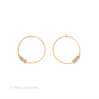 Dior Crystals Circle Earrings Antique Gold Tone
