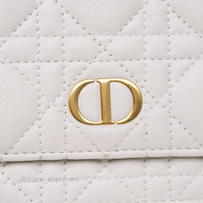 Dior Caro Pouch With Chain Latte Supple Cannage Calfskin