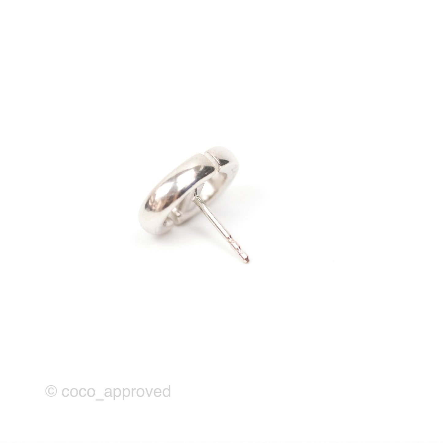 Christian Dior CD Earrings Silver Tone