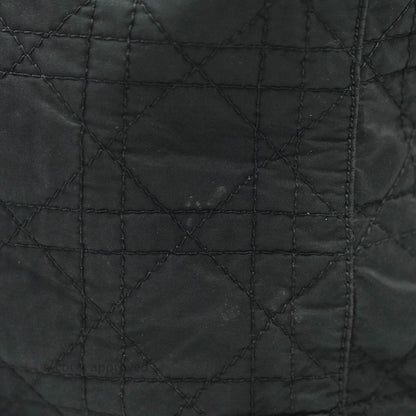 Christian Dior Vintage Large Cannage Fabric Black Lady Dior Silver Hardware