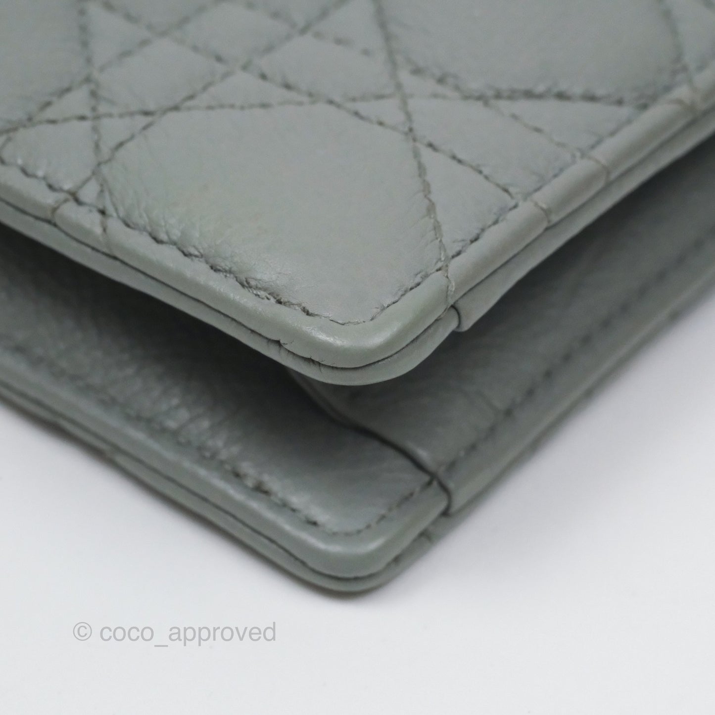 Christian Dior Dior Caro Every Dior Pouch Stone Gray Cannage Calfskin