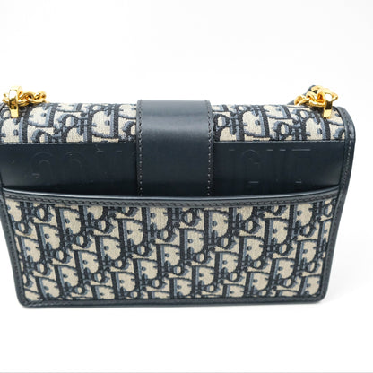 Christian Dior 30 Montaigne with Chain Blue Dior Oblique Jacquard