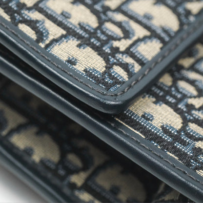 Christian Dior 30 Montaigne with Chain Blue Dior Oblique Jacquard