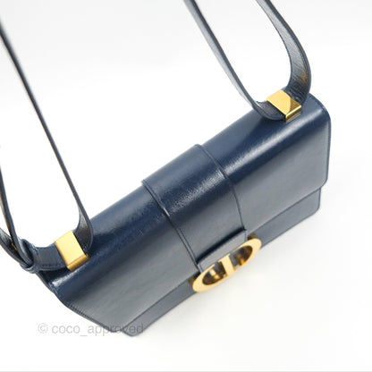 Dior 30 Montaigne Bag Navy Shiny Crinkled Lambskin