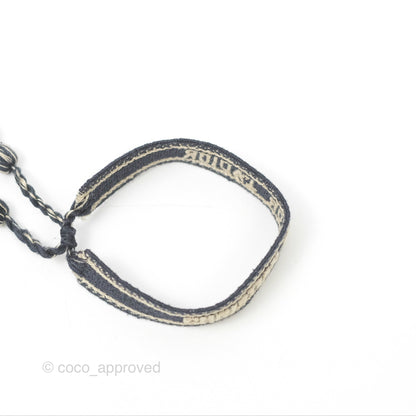 Christian Dior Bracelet Set Navy Blue Dior Oblique Embroidery
