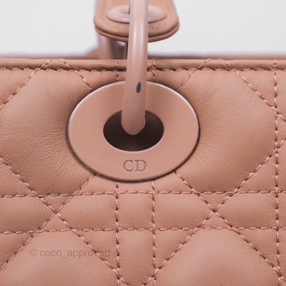 Christian Dior Medium Lady Dior Blush Ultramatte Cannage Calfskin