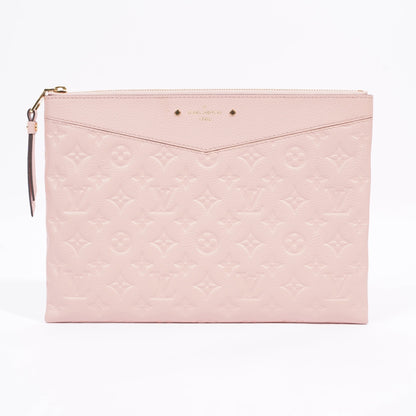 Louis Vuitton Womens Daily Pouch Pink Empreinte Leather