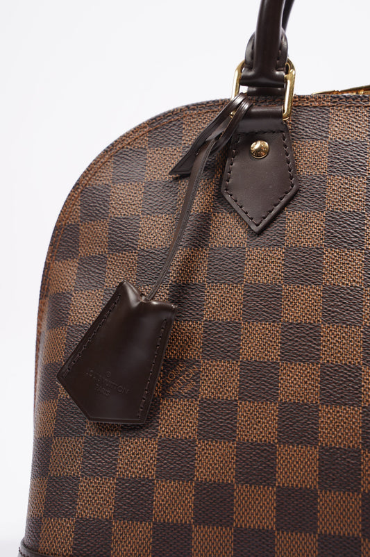 Louis Vuitton Womens Alma Bag Damier Ebene Canvas PM