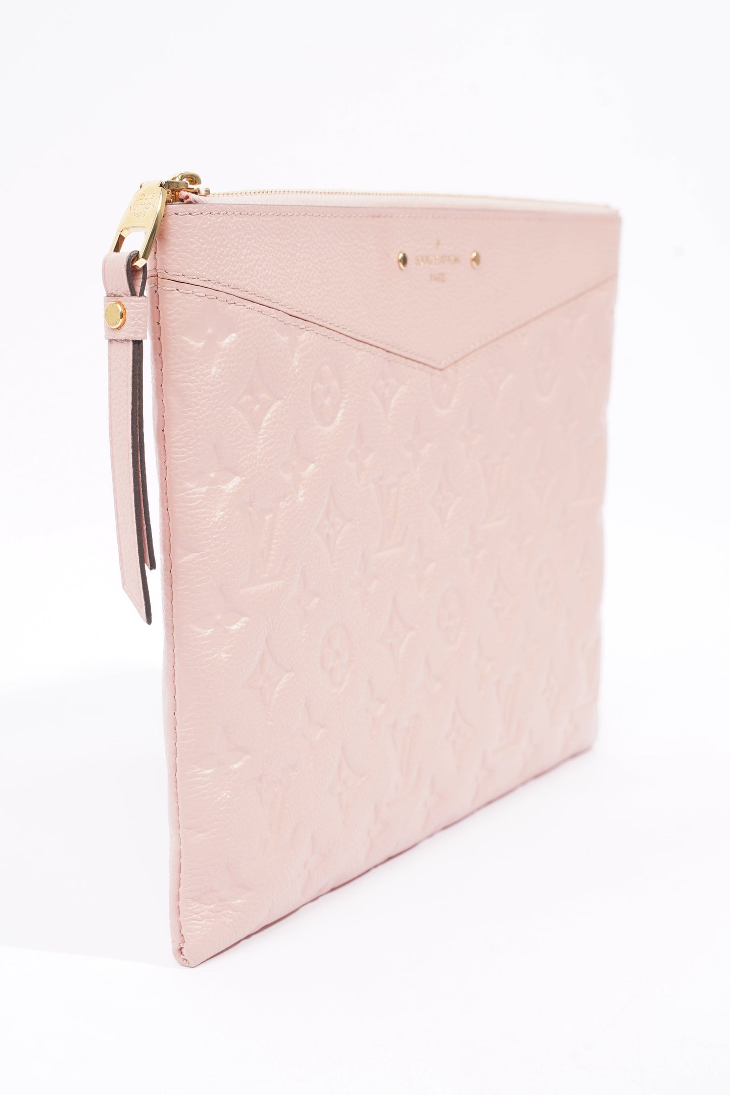 Louis Vuitton Womens Daily Pouch Pink Empreinte Leather