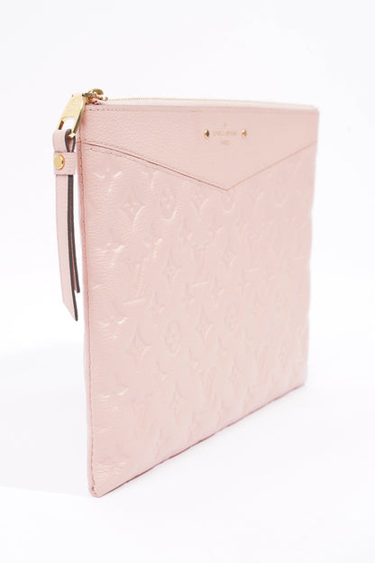 Louis Vuitton Womens Daily Pouch Pink Empreinte Leather