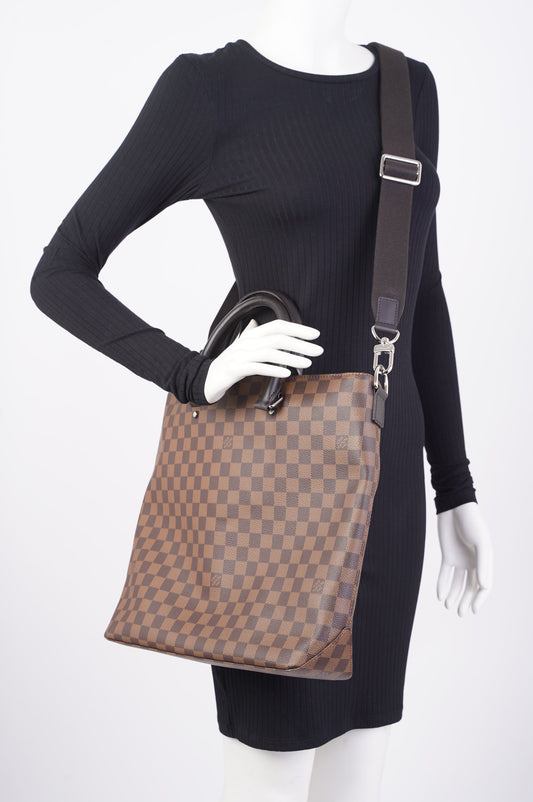 Louis Vuitton Womens Jake Tote Damier Ebene Canvas