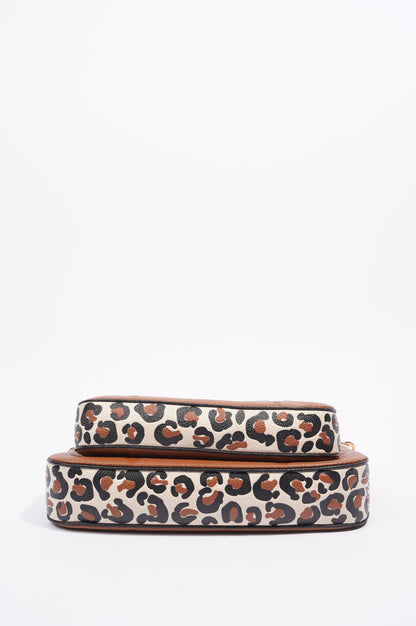 Louis Vuitton Womens Multi Pochette Accessoires Tan / Leopard