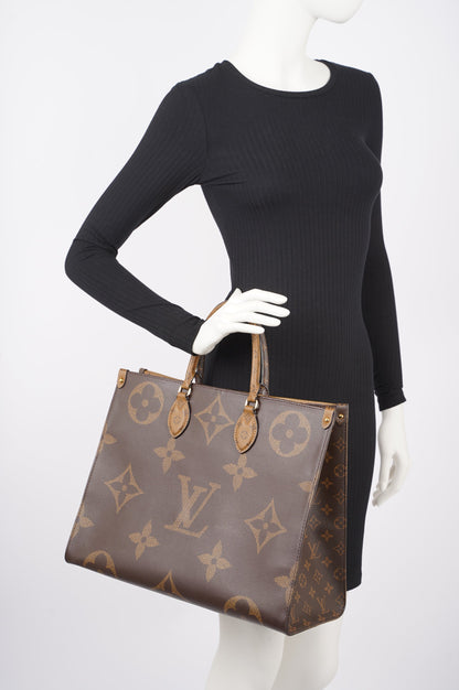 Louis Vuitton Womens On The Go Reverse Monogram GM