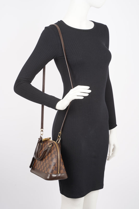 Louis Vuitton Womens Alma Damier Ebene BB