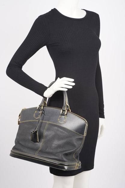 Louis Vuitton Womens Vintage Suhali Lockit Bag Black MM