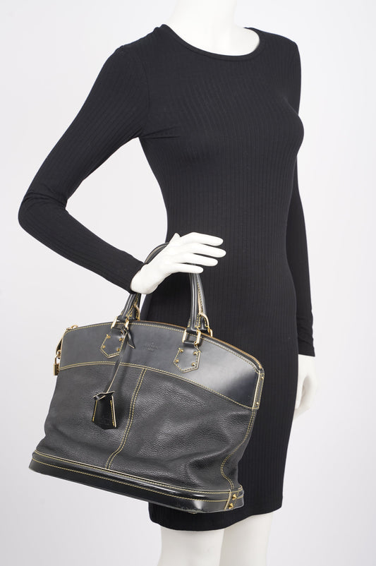 Louis Vuitton Womens Vintage Suhali Lockit Bag Black MM
