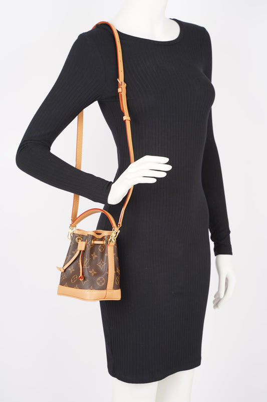 Louis Vuitton Womens Nano Noe Bag Monogram Canvas