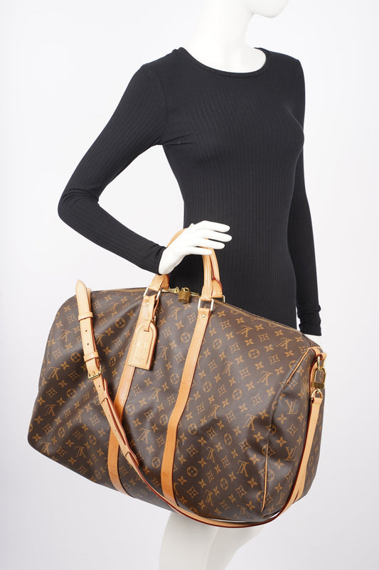Louis Vuitton Womens Keepall Bandouliere Monogram 55