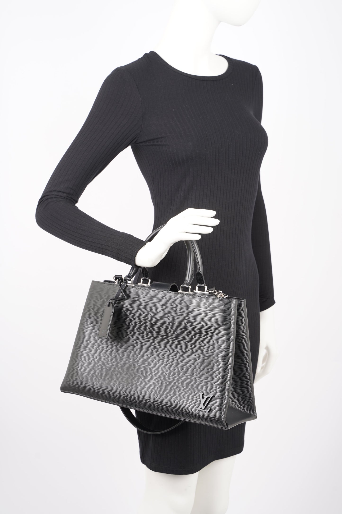 Louis Vuitton Womens Kleber Black Epi Leather MM