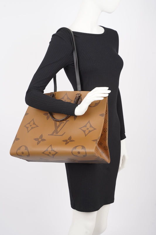 Louis Vuitton Womens On The Go Reverse Monogram GM