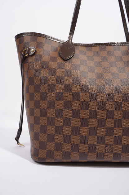 Louis Vuitton Womens Neverfull Bag Damier Ebene Canvas MM