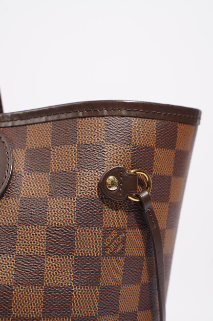 Louis Vuitton Womens Neverfull Bag Damier Ebene Canvas MM