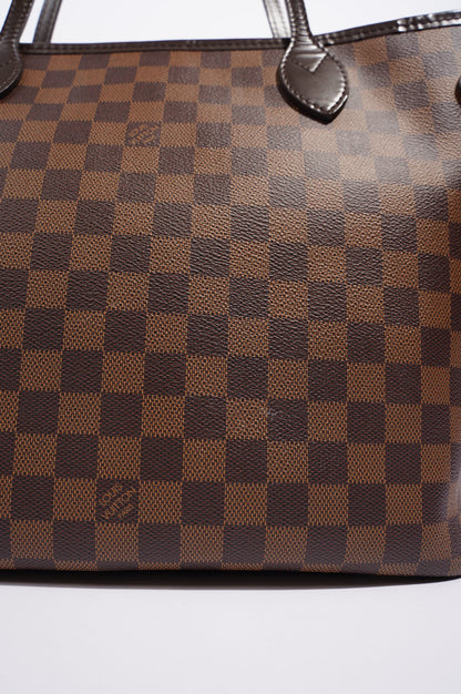 Louis Vuitton Womens Neverfull Bag Damier Ebene Canvas MM