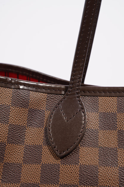 Louis Vuitton Womens Neverfull Bag Damier Ebene Canvas MM