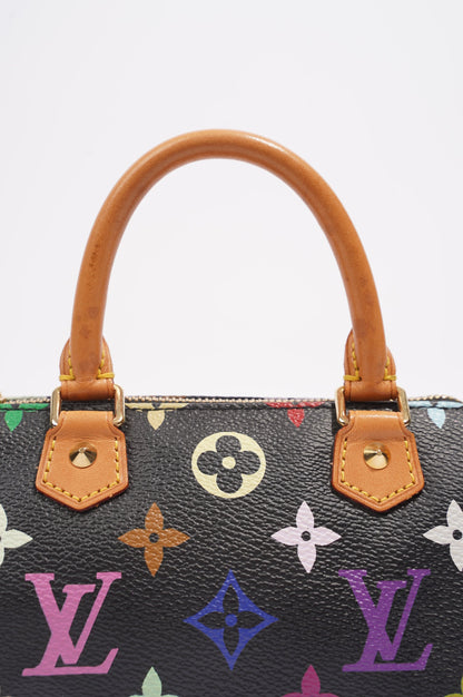 Louis Vuitton Womens Speedy Handbag Murakami Monogram Canvas Nano
