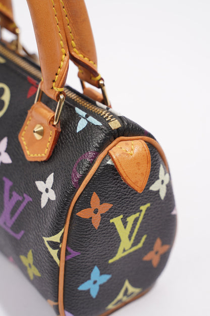 Louis Vuitton Womens Speedy Handbag Murakami Monogram Canvas Nano