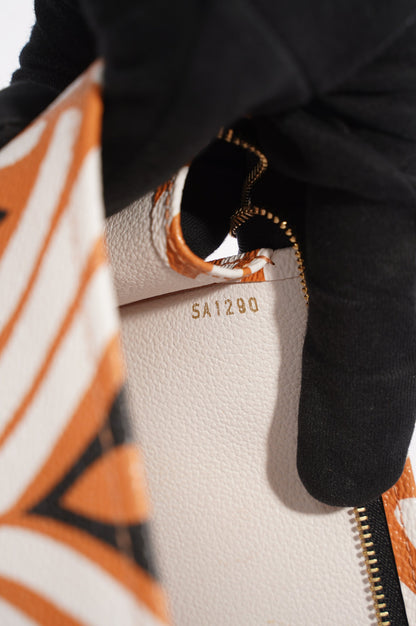Louis Vuitton Womens Tribal Pochette Clutch Orange / White / Black