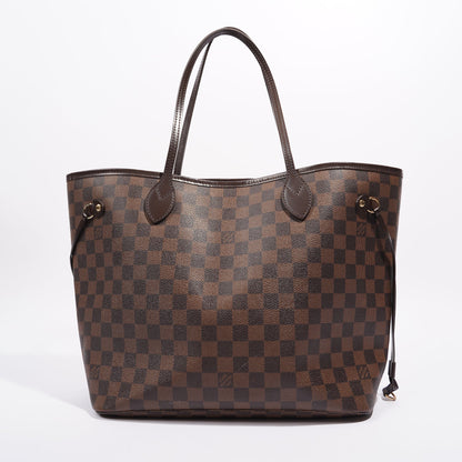 Louis Vuitton Womens Neverfull Bag Damier Ebene Canvas MM