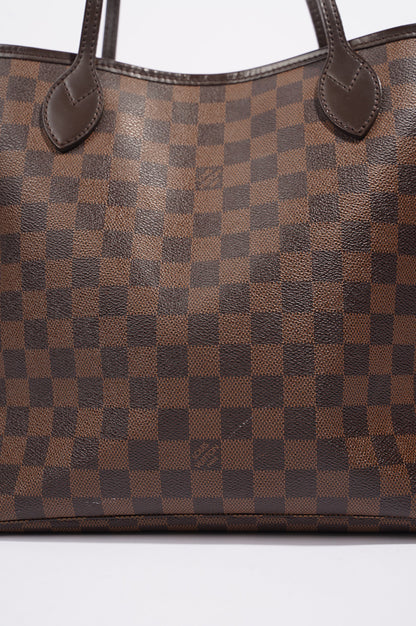 Louis Vuitton Womens Neverfull Bag Damier Ebene Canvas MM