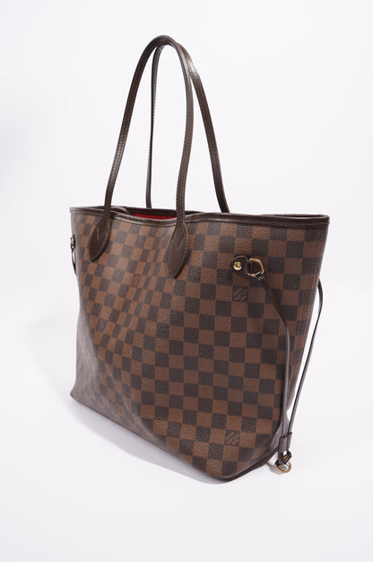 Louis Vuitton Womens Neverfull Bag Damier Ebene Canvas MM