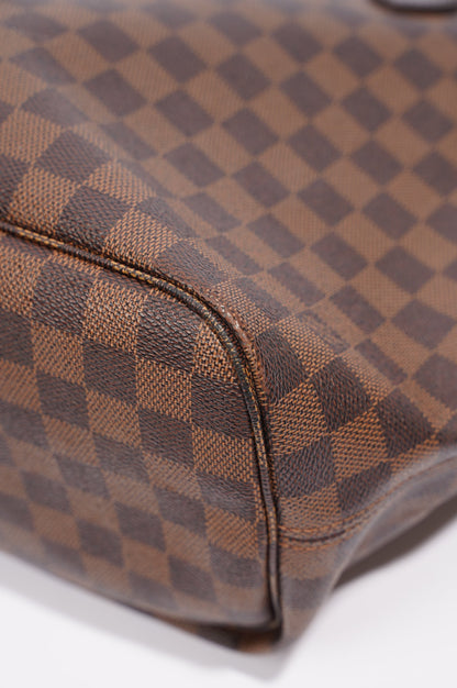Louis Vuitton Womens Neverfull Bag Damier Ebene Canvas MM